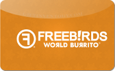 Freebirds&nbsp;World
Burrito
Gift&nbsp;Card